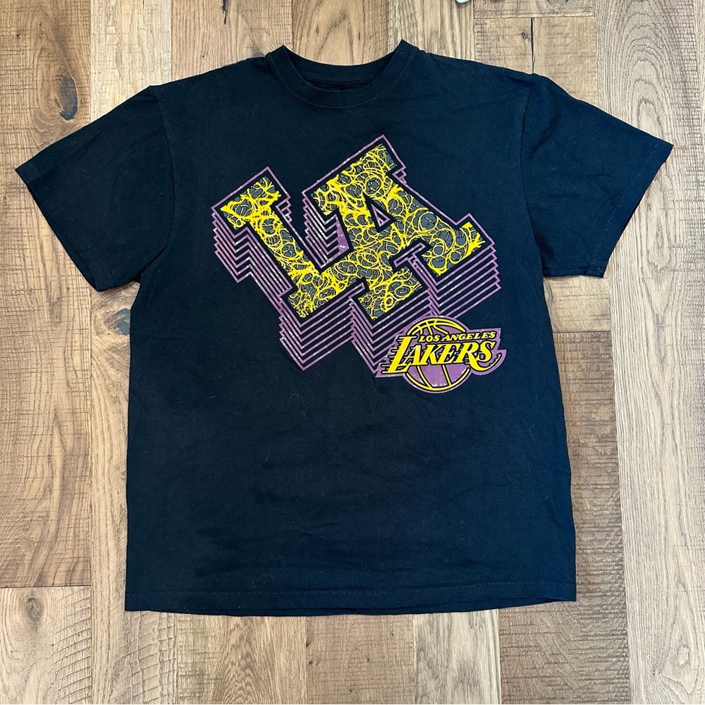 Unk NBA Los Angeles LA Lakers Men's Black Cotton Short Sleeve T-Shirt Size Small